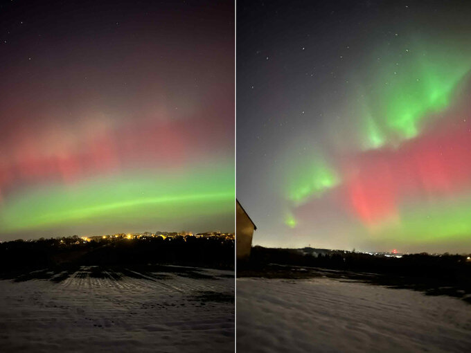 Zorza polarna w&nbsp;Krzyżkowicach (Psz&oacute;w)