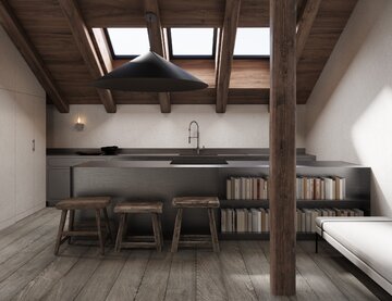 Mieszkanie na&nbsp;poddaszu kamienicy, proj. Studio Organic