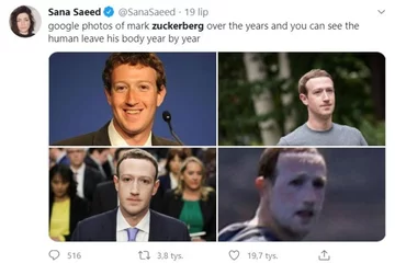 Mark Zuckerberg jako surfer i mem 