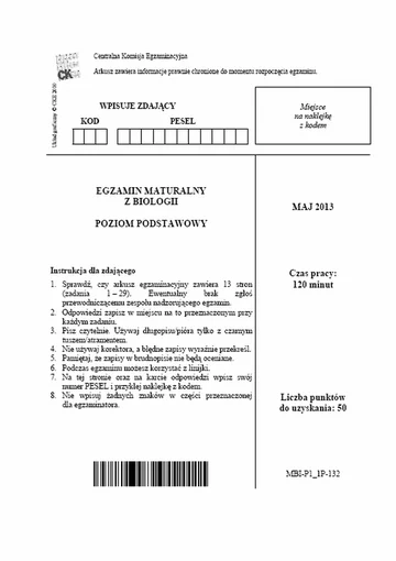 Matura 2013. Zobacz arkusze egzaminacyjne z biologii - poziom podstawowy (fot.CKE)
