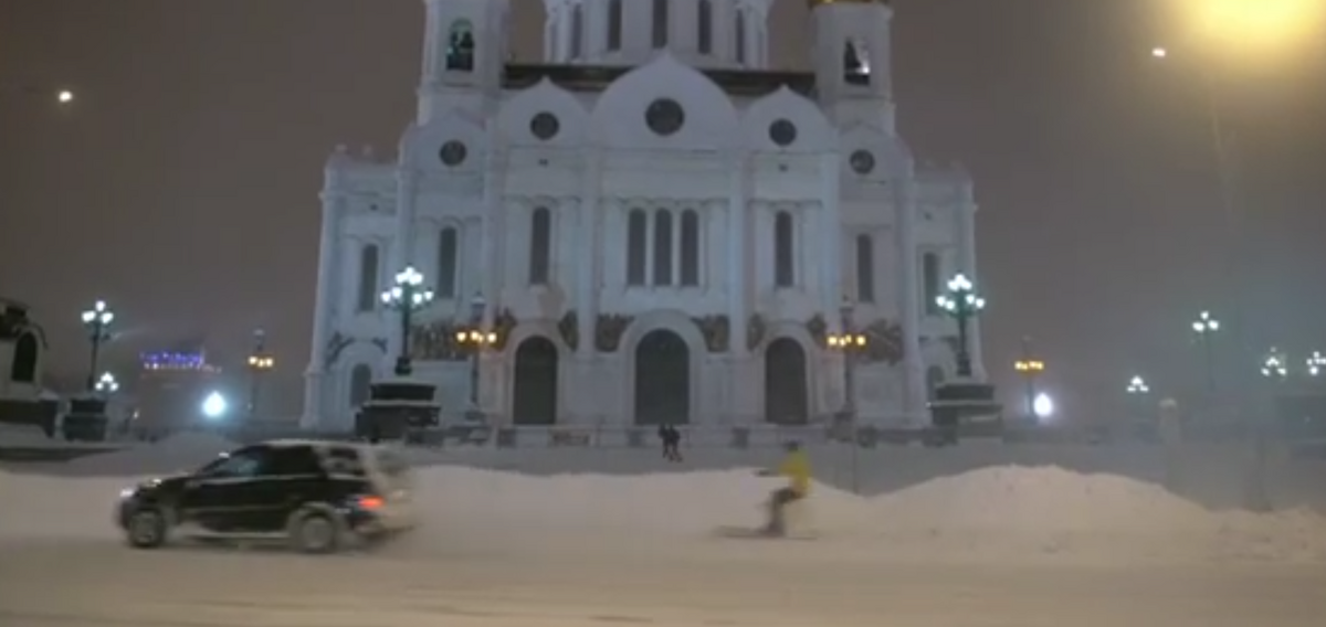 Przejażdżka na nartach po Moskwie 