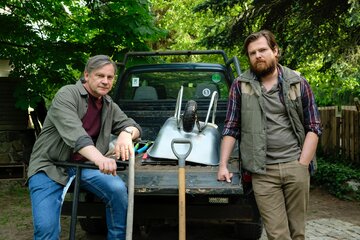 Ireneusz Czop i&nbsp;Kamil Kula na&nbsp;planie serialu &bdquo;Krew 2&rdquo;