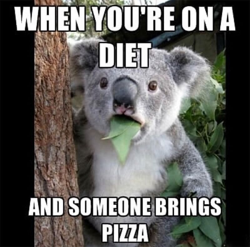 Kiedy jesteś na diecie, a ktoś przynosi pizzę 