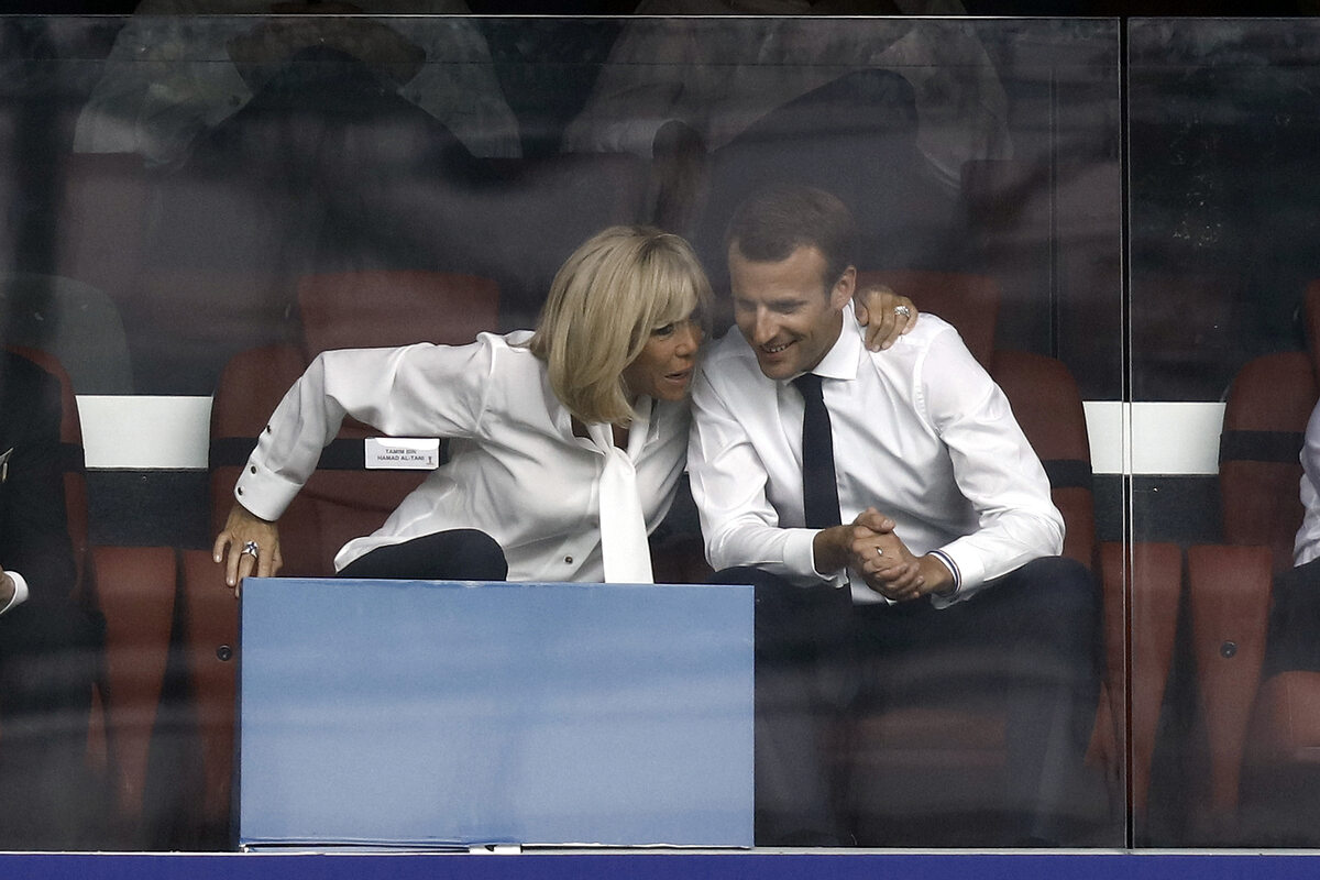 Prezydent Macron finał MŚ oglądał na stadionie w towarzystwie żony 