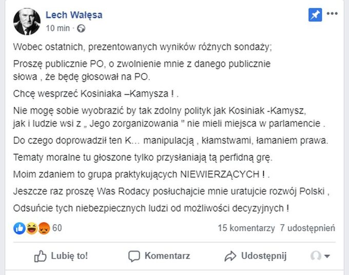 Post Lecha Wałęsy