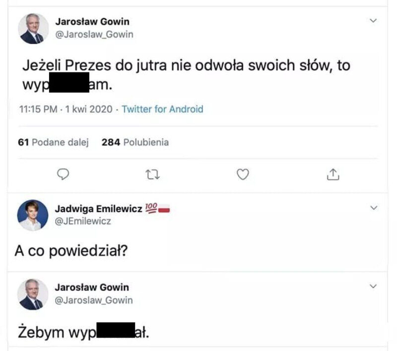 Mem po dymisji Jarosława Gowina 