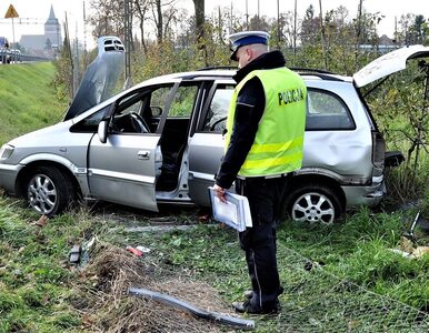 Miniatura: Opel Zafira z 10 pasażerami wypadł z...