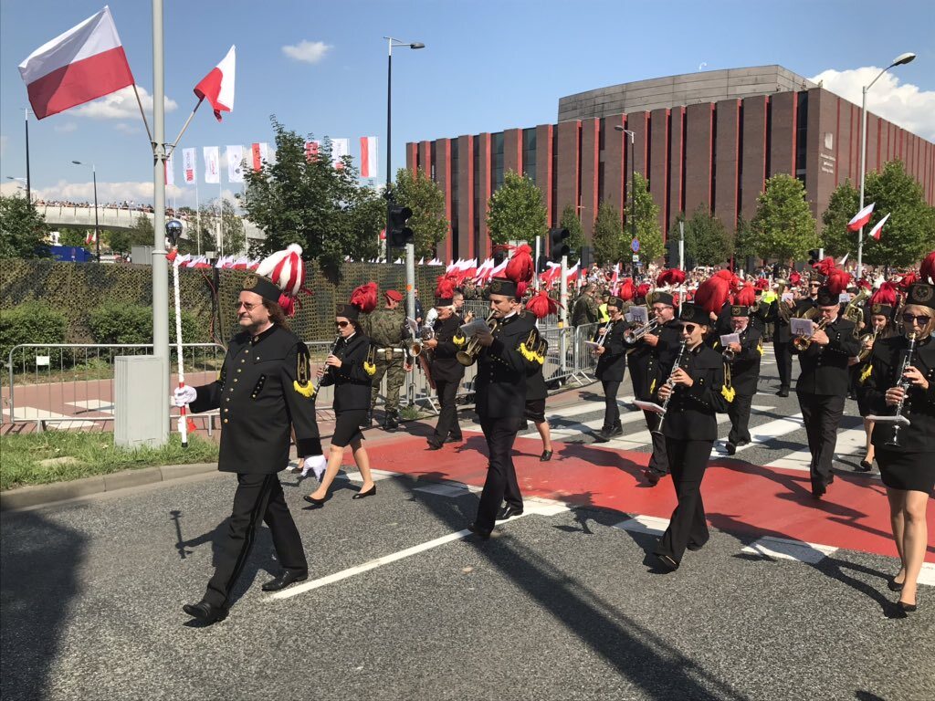 Na defiladzie nie mogło zabraknąć również górników 