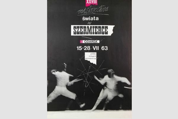 Plakat Stanisława Zagórskiego Mistrzostwa Świata w Szermierce 1963 - Muzeum Plakatu w Wilanowie