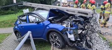 Wypadek Toyoty w&nbsp;Nowym Sączu