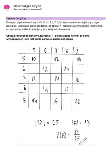 Matura 2024. Matematyka &mdash; poziom podstawowy, Formuła 2023 &mdash; arkusze z&nbsp;odpowiedziami &ndash; zadanie 30