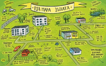 Psia mapa świata 
