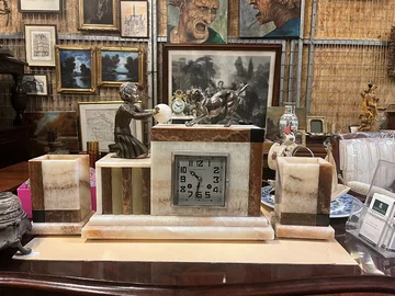 Zegar gabinetowy Zegar gabinetowy, Bronisze, antyki