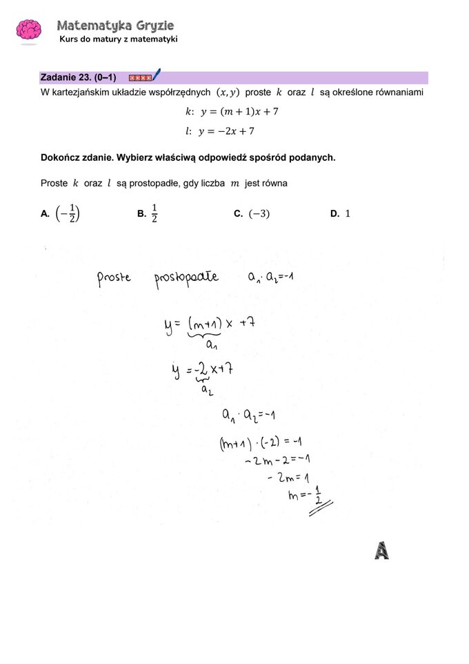 Matura 2024. Matematyka — poziom podstawowy, Formuła 2023 — arkusze z odpowiedziami – zadanie 23