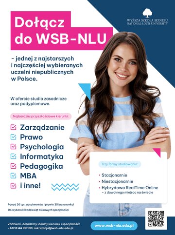WSB-NLU kształci na&nbsp;poziomie licencjackim, inżynierskim, magisterskim oraz&nbsp;jednolitych studi&oacute;w magisterskich, a&nbsp;także oferuje blisko 60 kierunk&oacute;w studi&oacute;w podyplomowych