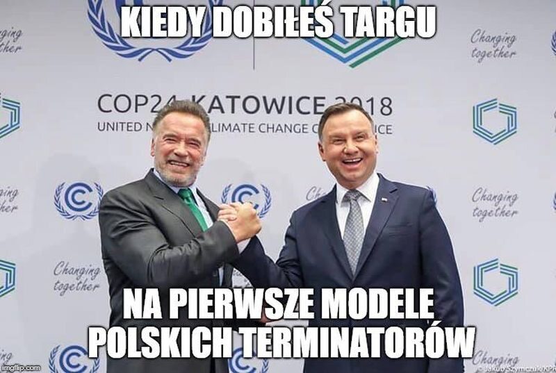 Mem po spotkaniu Andrzeja Dudy z Arnoldem Schwarzeneggerem 