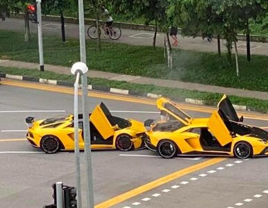Miniatura: Zderzenie dwóch identycznych Lamborghini....