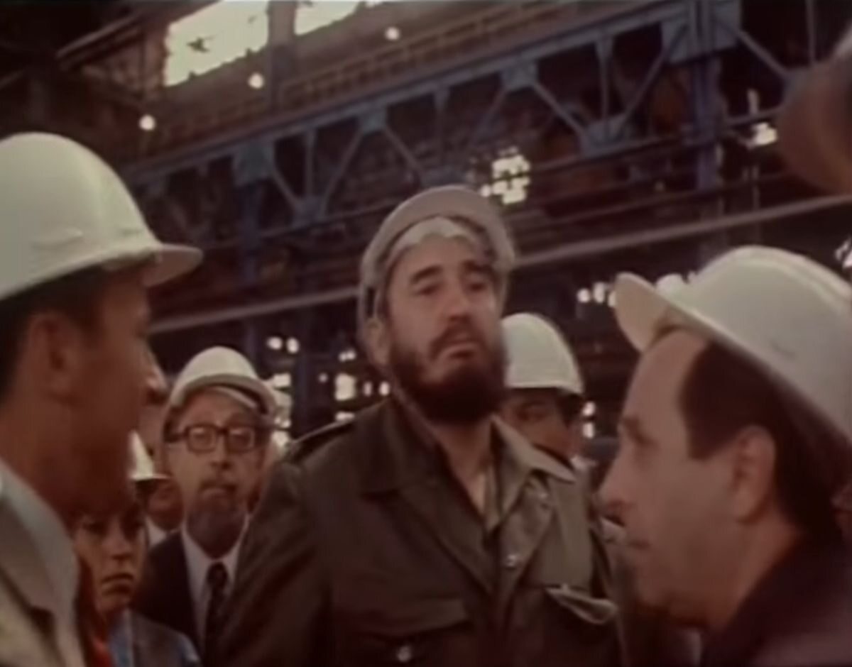 Fidel Castro w stoczni im.Lenina w Gdańsku 
