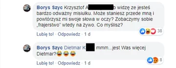 Screen z komentarzami pod wpisem Zofii Klepackiej na Facebooku 