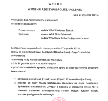 Wyrok WSA ws. uchwał śmieciowych