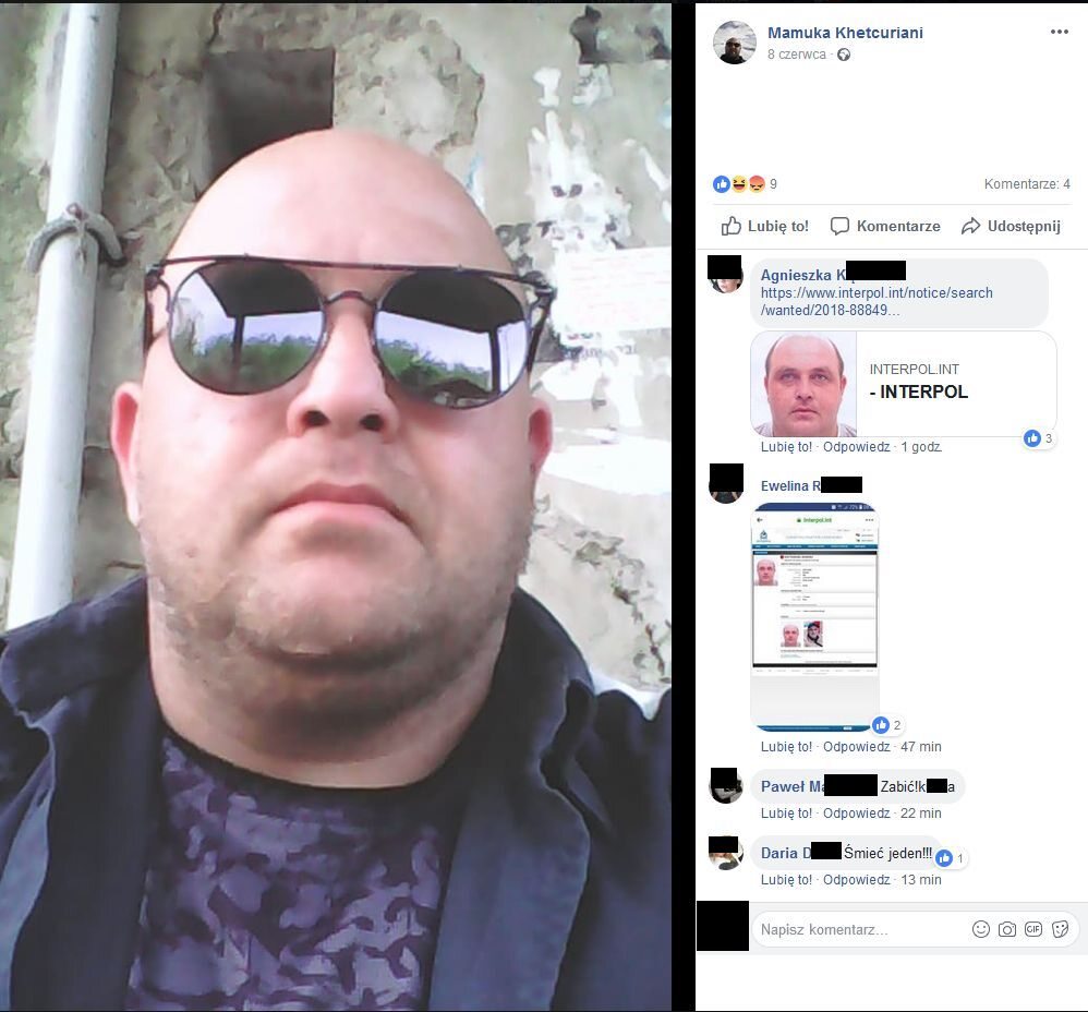 Komentarze polskich internautów na facebookowym profilu poszukiwanego mężczyzny 