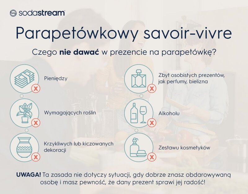 Czego nie dawać w prezencie na parapetówkę?  – infografika