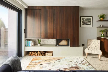 Różowy domek na plaży, projekt RX Architects RIBA, różowy domek na plaży