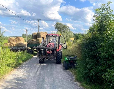 Miniatura: Zderzenie quada z ciągnikiem....