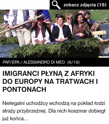 Mem z Beatą Szydło na łódce. Spływ Dunajcem 