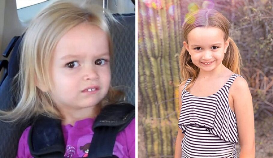 Płacząca Chloe (Side-Eyeing Chloe) Zdjęcie zrobił ojciec dziewczynki w 2013 roku. Mała Chloe była zniesmaczona tym, że jej siostra Lily miała pojechać do Disneylandu, a ona nie.