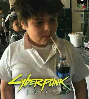 Mem zainspirowany grą Cyberpunk 2077 