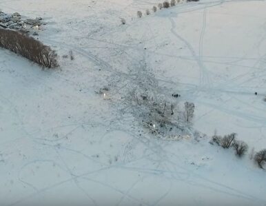 Miniatura: Ogrom katastrofy An-148 widziany z drona....