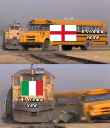 Mem przed finałem Euro 2020: Włochy - Anglia (okładka The National) 