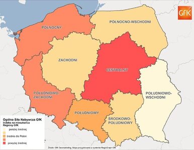 Miniatura: Mapa miesiąca GfK - Ogólna Siła Nabywcza GfK