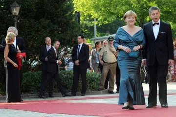 Angela Merkel i Joachim Sauer (fot.EPA/Marc Mueller/PAP)