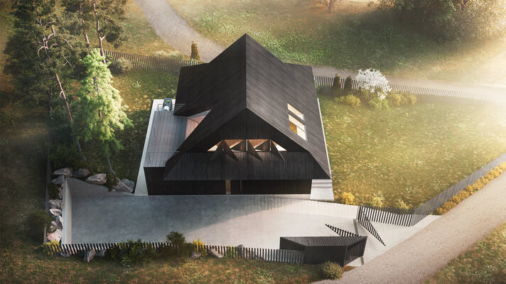 Miniatura: Domek podcieniowy, proj. BXBstudio