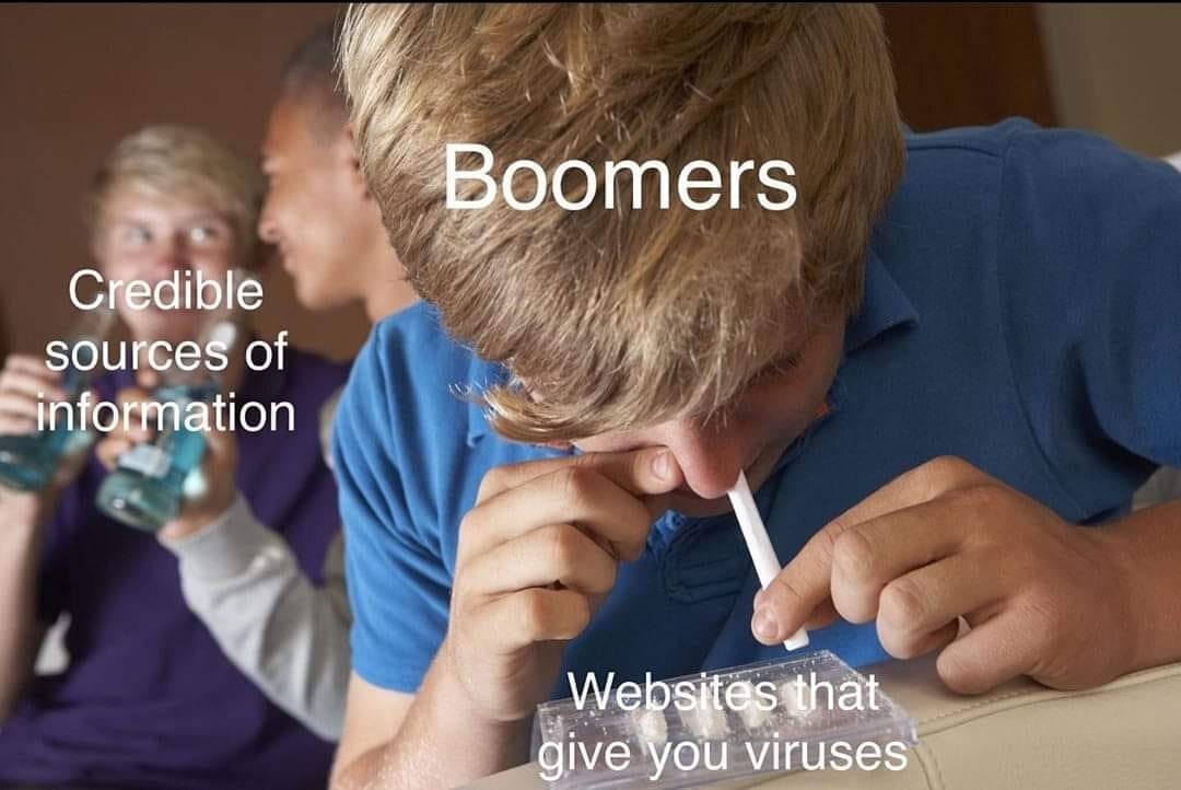 Mem związany z hasłem „OK BOOMER” i międzypokoleniową wojną w internecie 
