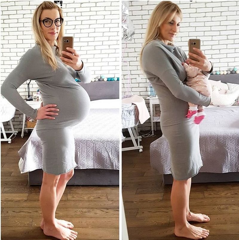 Kasia Bigos pokazuje sylwetkę w trakcie ciąży i po porodzie 