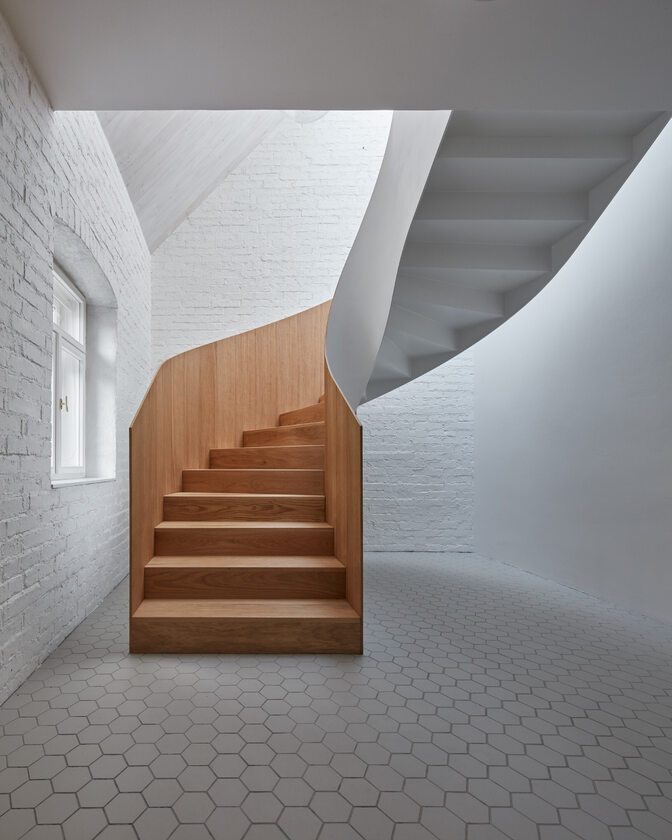 Schody w domu pod Pragą, projekt Atelier 111 Linka, schody, Javornice, atelier 111