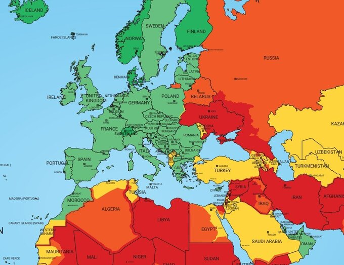 Mapa ryzyka dla&nbsp;turyst&oacute;w 2026