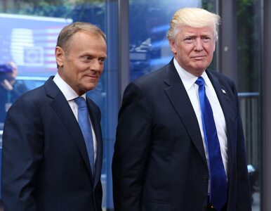 Miniatura: Mocne powitanie Tuska i Trumpa. Prezydent...