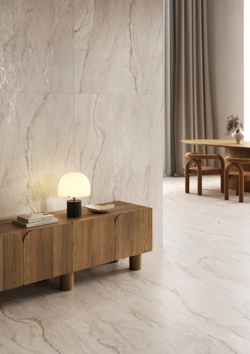 Kolekcja VELLUTO marki OPOCZNO zachwyca miękkością i elegancją marmuru. Delikatne, płynące w jednym kierunku żyły budują wrażenie harmonii i spokoju 