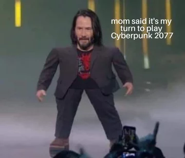 Mem z Keanu Reevesem po prezentacji gry Cyberpunk 2077 