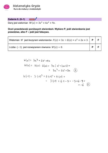 Matura 2024. Matematyka &mdash; poziom podstawowy, Formuła 2023 &mdash; arkusze z&nbsp;odpowiedziami &ndash; zadanie 8