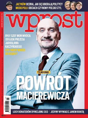 Okładka tygodnika Wprost nr 33/2018 (1848)