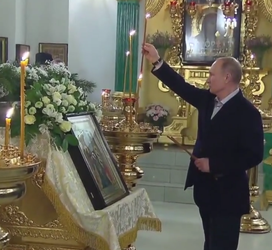 Putin w klasztorze Niłowo-Stołobieńskim 