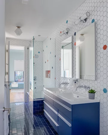 Stylowe mieszkanie z motywem błękitu, projekt BAAO Architects v2com, 2875-09, BAAO Architects