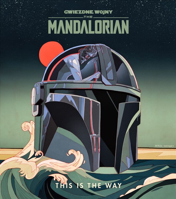 Plakat „The Mandalorian" autorstwa  Patryka Hardzieja 