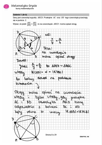 Zadanie 7&nbsp;&ndash; Matura 2024. Matematyka &mdash; poziom rozszerzony, Formuła 2015 &mdash; arkusze z&nbsp;odpowiedziami