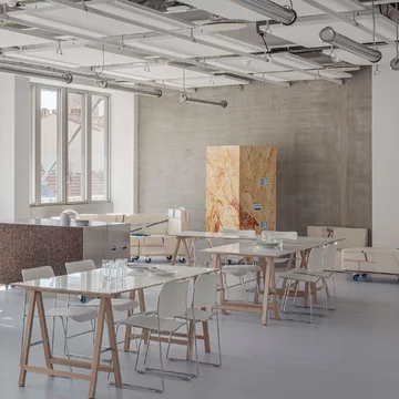 Wnętrza École Camondo Méditerranée w Tulonie, projekt Émilieu Studio v2com, dezeen